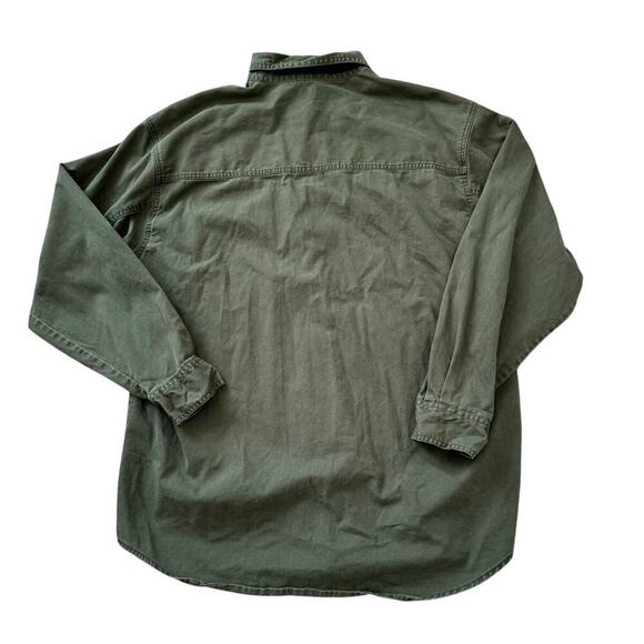 Vintage, LEVIS RED TAB, Khaki Green Canvas button down shirt, Large, Long sleeve - Picture 2 of 7